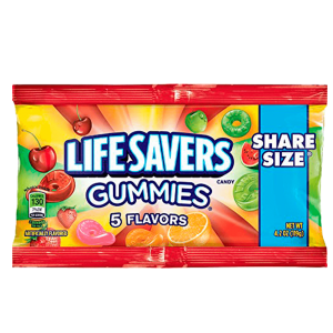 Lifesavers 5 flavors share size