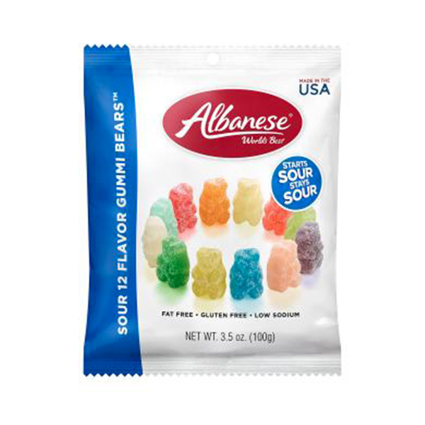 ALBANESE SOUR 12 FLAVOR GUMMI BEARS BAG 100G The Candyland