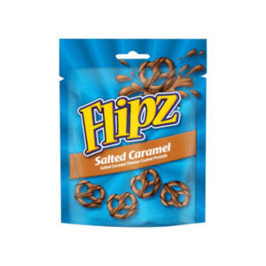 FLIPZ SALTED CARAMEL FLAVOUR COATED PRETZELS BAG 90 G