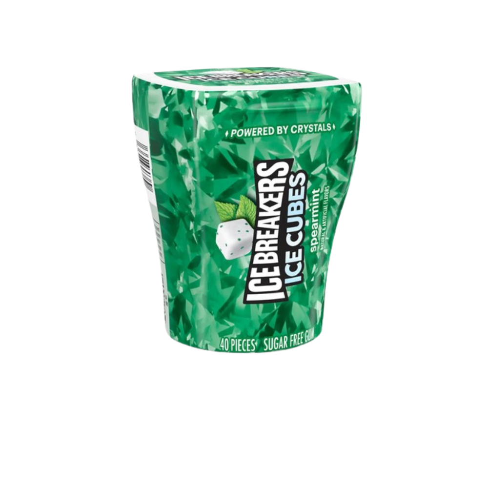 ICE BREAKERS ICE CUBES SPEARMINT SUGAR FREE GUM 40 PIECES
