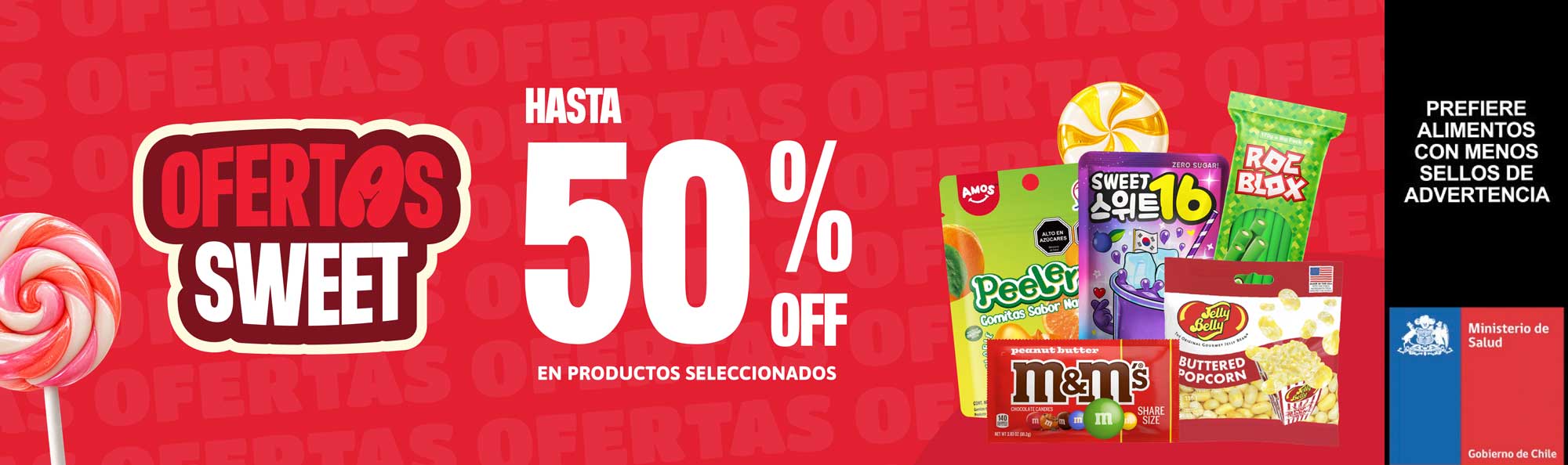 Ofertas Sweet 50, hasta 50 porciento de descuento