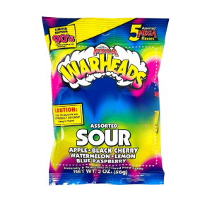 WARHEADS ASSORTED SOUR BAG 56G